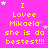 A static image with a bright pink background displays repeated yellow text reading "I Lovee Mikaela she is da bestest!!!" surrounded by small white and light purple stars.