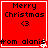 Red square icon with black text "Merry Christmas <3" and white border, featuring pixelated snowflakes near the bottom-right corner of each