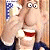 A pixelated cartoon character with exaggerated facial features appears on the left side of a contact sheet, while green text reading "Original Icons .com" is displayed on a dark green background to the right.