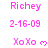 Pink text and heart symbols on white background with gray bottom-right corner, showing repeated patterns of names and dates.