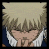 nine pixelated anime-style character frames showing sequential facial expressions and hand positions against a solid black background