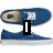 Blue and red skateboarding-themed buddy icons with text overlays and a smiley face, displayed in a