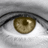 A close-up of a human eye with light brown iris and visible eyelashes, showing subtle animation changes in the pupil's reflection.