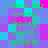 Green pixelated text reads "i love my crazy goofy weird people" on a blue and purple checkered background with cyan and magenta accents.