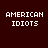 Four identical pixelated text displays of 'AMERICAN IDIOTS' on dark red backgrounds with varying light gradients.