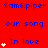 Red background with blue text repeating 'Samspiper' and 'our song', white hearts appear in sequence