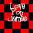 Red and black checkered background with white text reading "Love You Jamm8" in four identical arranged in a