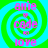 Four identical spiral-patterned icons with pink text reading 'anime' at top, 'cade' in middle, and 'love' at bottom on a green-and-cyan background.