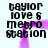 Pixelated text reads 'taylor love $ metro station' with purple pixelation effects on a light background.