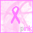 Four identical pink ribbon icons arranged in a , each with the word 'pink' below it on a pink and white patterned background