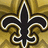 Black fleur-de-lis with white and black outlines on a golden background, with text reading "Reggie Bush" and "#25" on adjacent
