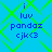 Blue background with green diamond pattern, blue text reading 'i luv pandaz cjk<3' in four identical quadrants