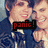Two people in dark clothing pose together with one person's arm around the other, overlaid with red text reading 'panic!' and 'at' on separate frames.