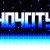 Pixelated text 'HTML' in white and blue gradients against a dark starry background with horizontal light bands.