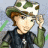 A pixelated cartoon character wearing a camouflage hat and dark shirt saluting against a light background, next to green text reading "Original Icons .com" on a dark green background.