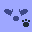 Pixel art contact sheet showing multiple frames of an animated buddy icon with animal paw prints, patterned backgrounds, and a cartoon character.