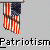 American flag icon with red and white stripes, blue field with white stars, and a black diagonal shadow effect, displayed in a with text below