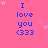 Pink background with blue text "I love you <333" repeated in a , white stars scattered throughout