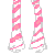 Pixel art contact sheet showing multiple frames of a female character with pink and white clothing, hearts, and text elements in a retro digital style.