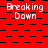 Red background with black checkered pattern and repeated white text "Breaking Dawn" in three