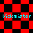 Red and black checkered pattern with cyan text "Vickmister" in four positions across the image.
