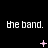 The band text repeated three times per on black background with pink star-like symbols changing across frames