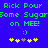 Green pixelated text on blue background reads 'Rick Pour Some Sugar on MEE!' with smiley face and yellow stars below.
