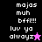 Pixelated text and star symbols on black, purple, pink backgrounds with animation changes.