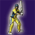 Pixelated figure in yellow and blue athletic gear holding a baseball bat, standing in a batting stance against a solid purple background.