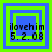 Four square display a blue and green layered border with 'ilovehim 5.2.08' text, each showing different internal layer visibility