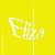 12 colored squares each containing the name 'Eliza' in white stylized text with varying background colors and subtle pixel artifacts