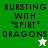 Green and white pixelated text reads "BURSTING WITH 'SPIRT' DRAGONS" with a star icon below the text on each