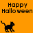 Pixelated orange background with black text and cat silhouettes in various positions across frames.
