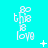 nine identical pixelated text icons on a cyan background, each displaying 'go this is love' with small white symbols scattered around