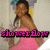 Pixelated image of a person in a pink dress with a yellow chair and blue object in background, overlaid with pink and black text.