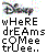 Pixelated icon with multicolored abstract shapes above text reading 'wHeRE drEAmS cOMee trUee..' in mixed-case block letters.
