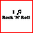 Two side-by-side pixelated images of a music note icon with 'Rock TV' text below, one black and white, the other red and white.