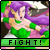 Animated contact sheet of a pixelated faerie character in green and purple attire with flowing hair, shown across four frames with text "FIGHT!" on two lower frames.