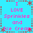 Pixelated text and symbols on a cyan background with red decorative elements arranged in four quadrants.