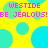 Yellow background with cyan and turquoise circles, pink text repeating 'WESTIDE BE JEALOUS!' in pixelated font.