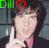Pixelated image of a person with dark hair making a peace sign, wearing pink and black clothing, with green text 'CHI' and red heart symbol in top-left corner.