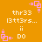 Pixelated orange background with repeated white text and pink square patterns, showing no visible animation changes.