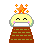Pixelated character with yellow face, brown brick-patterned body, and orange star on head showing multiple expressions and poses.