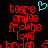 Red pixelated text on black background with cyan heart symbol above text, two identical side-by-side arrangements of text and symbol.