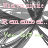 Pixelated static image with horizontal pink text bands over a grayscale background featuring abstract shapes and green accents.
