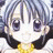 Pixelated anime-style character face with light blue hair and large dark eyes on left, next to black background with white text "Anime IM" and signature "cOw" on right.