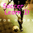 A soccer player in motion with changing pink text overlays across four