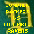 Yellow pixelated text on a teal background displays sports team names, scores, and '07 champs' with a large stylized 'D' logo.