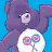 A pixelated Care Bears buddy icon featuring a purple bear with a heart symbol on its chest against a blue background, alongside "Care Bears" text and "8X002 TOFC" in block letters.
