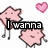 Pixelated pink star-shaped characters with stick legs, smiling faces, and floating hearts on a white background.